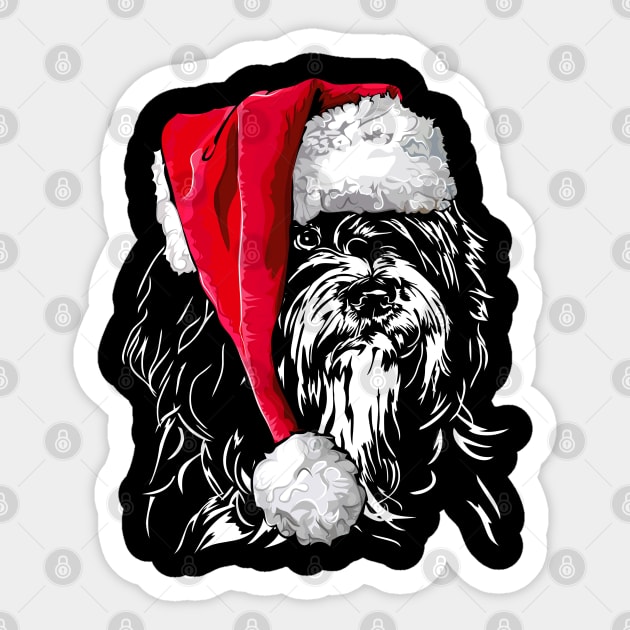 Tibetan Terrier Santa Christmas dog mom gift present Sticker by wilsigns